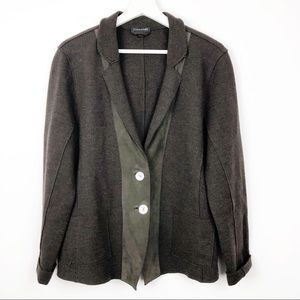 Eileen Fisher Brown Merino Wool Blazer Jacket